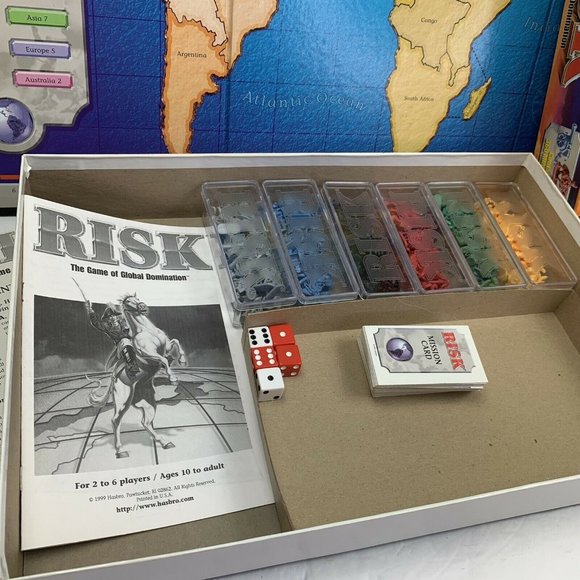 Risk Board Game Vintage 1999 Include Miniature Army Horse Cannon People Complete - Picture 2 of 9